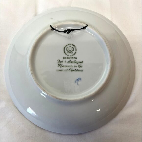 B&G Copenhagen Porcelain Collectible Plate "Jul I Skovbrynet" Pheasants In Snow - Picture 4 of 5